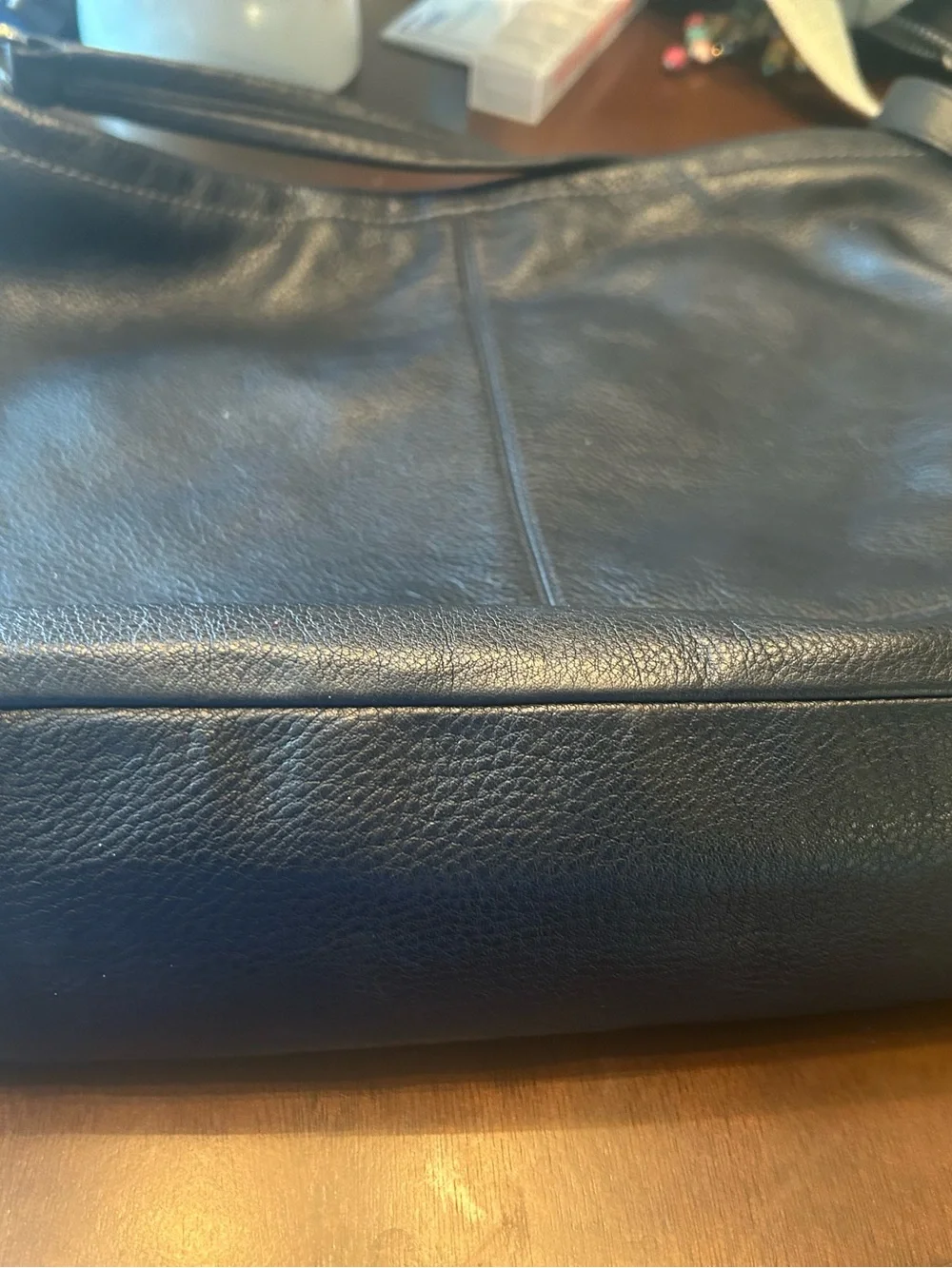Coach Park Hobo Satchel Black Pebbled Leather with Adjustable Strap
